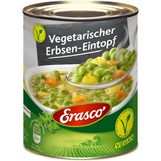 Erasco Vegetarischer Erbsen-Eintopf 800G 1 Erasco Vegetarischer Erbsen-Eintopf 800G