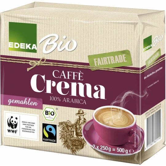 EDEKA Bio Caffe Gemahlen Fairtrade 2x 250G 1 EDEKA Bio Caffe Gemahlen Fairtrade 2x 250G