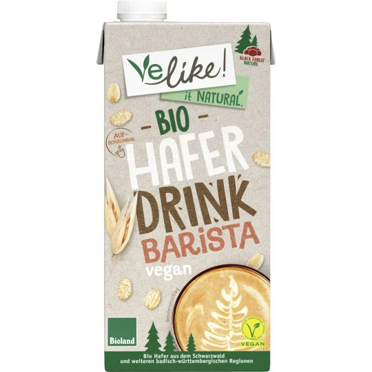 Velike! Bioland Haferdrink Barista Vegan 1L 1 Velike! Bioland Haferdrink Barista Vegan 1L
