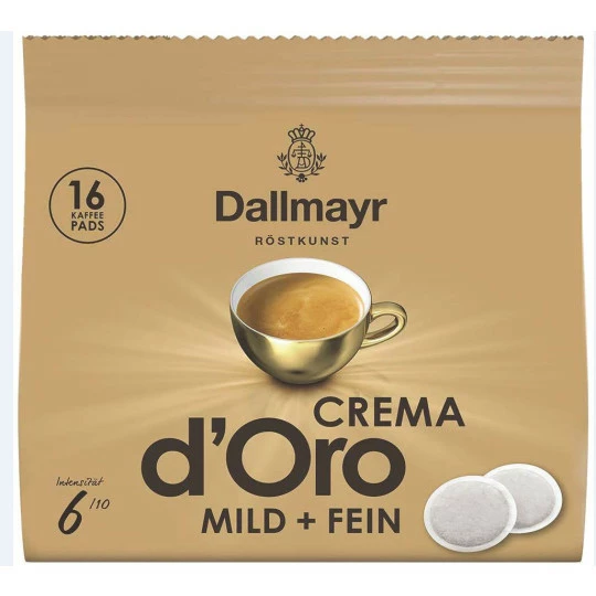 Dallmayr Crema D´Oro Mild & Fein Kaffeepads 16ST 112G 1 Dallmayr Crema D´Oro Mild & Fein Kaffeepads 16ST 112G