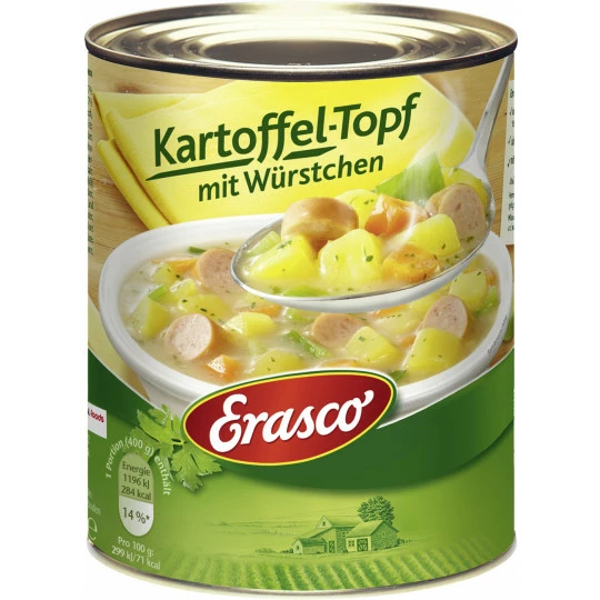 Erasco Kartoffel-Topf Mit Würstchen 800G 1 Erasco Kartoffel-Topf Mit Würstchen 800G