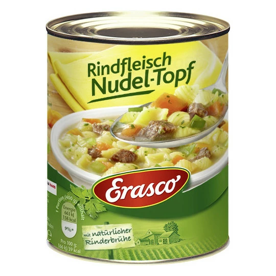 Erasco Rindfleisch Nudel-Topf 800G 1 Erasco Rindfleisch Nudel-Topf 800G