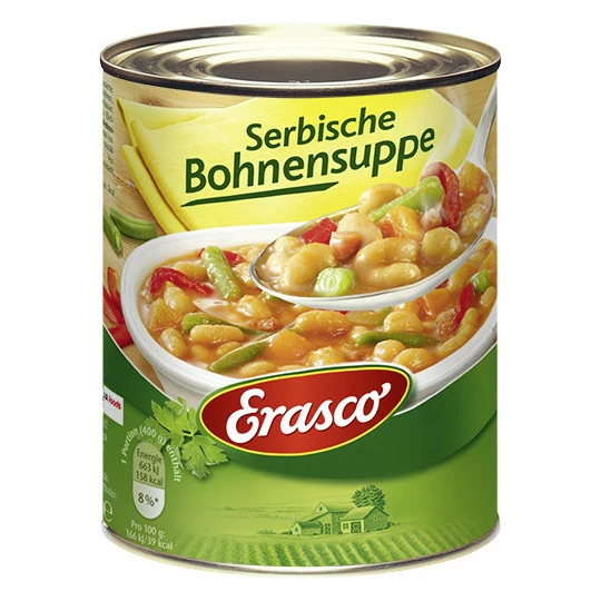 Erasco Serbische Bohnensuppe 750ML 1 Erasco Serbische Bohnensuppe 750ML