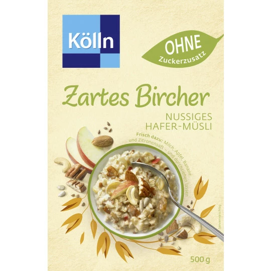 Kölln Zartes Bircher Nussiges Hafer-Müsli 500G 1 Kölln Zartes Bircher Nussiges Hafer-Müsli 500G