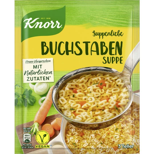Knorr Suppenliebe Buchstaben Suppe 82G 1 Knorr Suppenliebe Buchstaben Suppe 82G