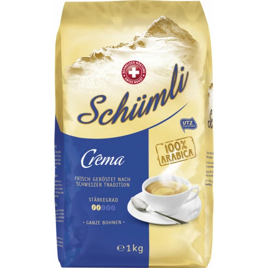 Schümli Crema Kaffee Ganze Bohnen 1KG 1 Schümli Crema Kaffee Ganze Bohnen 1KG