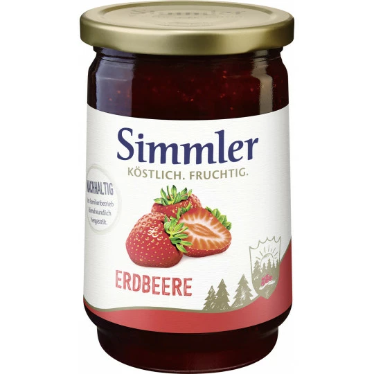 Simmler Konfitüre EXTRA Erdbeere 450G 1 Simmler Konfitüre EXTRA Erdbeere 450G
